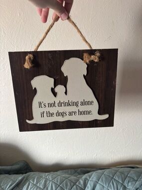 Dog Silhouette Wall Plaque - Cream and Brown Home Art